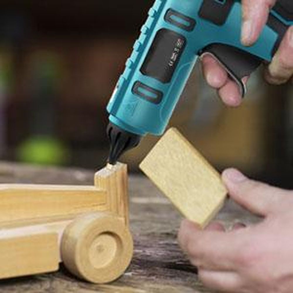 Akku Heißklebepistole, 18V kompatibel mit Ma-kita Akkus, kabellose Klebepistole für Handwerk Heimwerken Reparatur, inklusive 20 Klebestifte,ohne Akku
