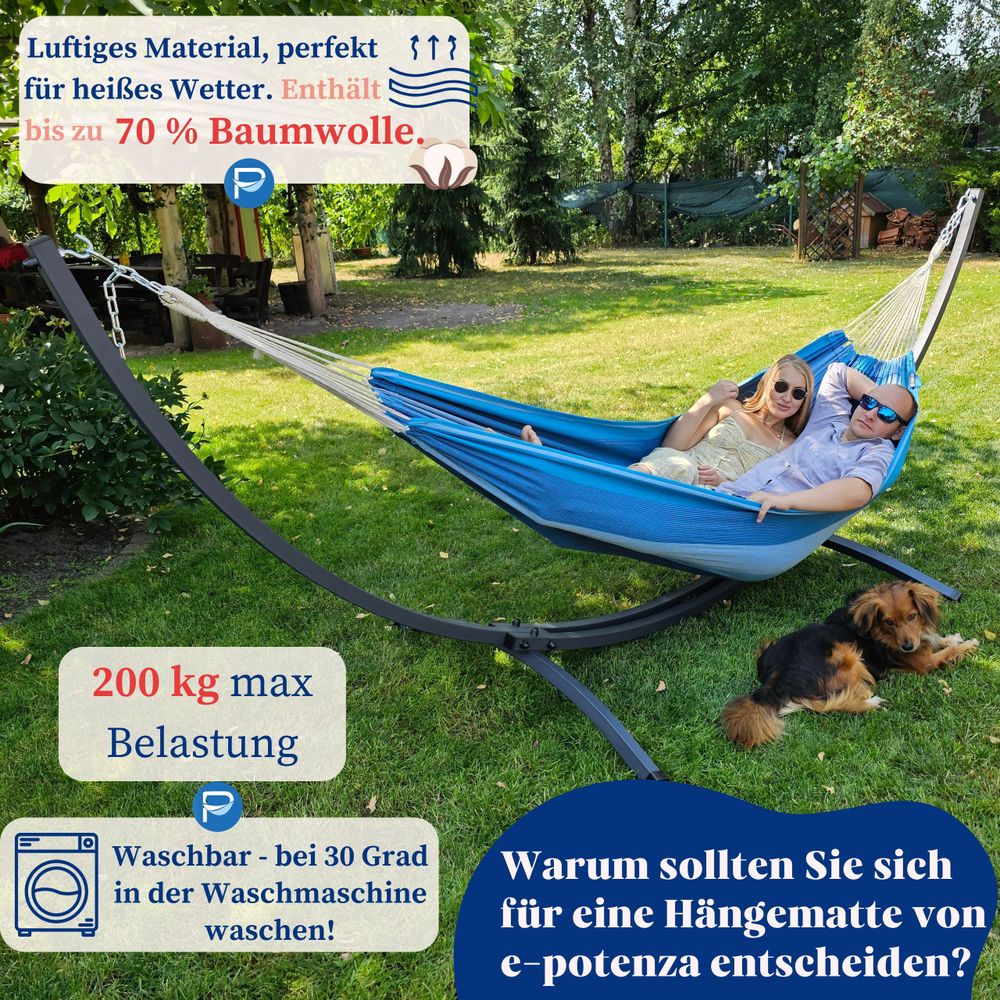 Potenza Outdoor Hängematte mit Gestell für 2 Personen