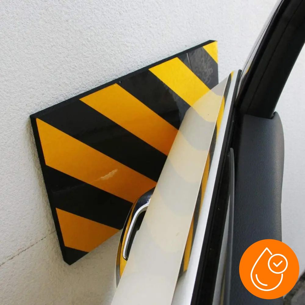 Wandschutz Garage 50x10x1,5cm, reflektierender Türkantenschutz selbstklebend, Garagenschutzmatte Schaumstoff für Auto & Parkplatz, EVI Protector F50