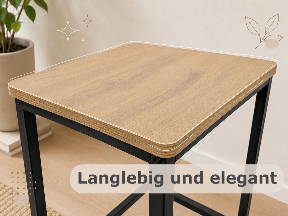BEGRYF Hocker Barstuhl Metall – Küchenhocker 65 cm, Holzoptik Sitzfläche, Industrial Design, schwarzes Gestell, Barhocker ohne Lehne