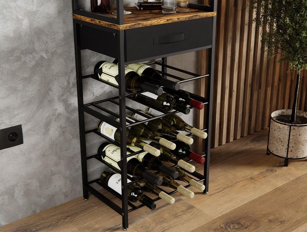Lenmar Serie LOFT Weinregal aus Metall für Flaschen, 5-30 Flaschen, Wein, Flaschenregal, Kellerregal, Regale, Flaschenhalter (LOFT 2-20S, 20 Flaschen)