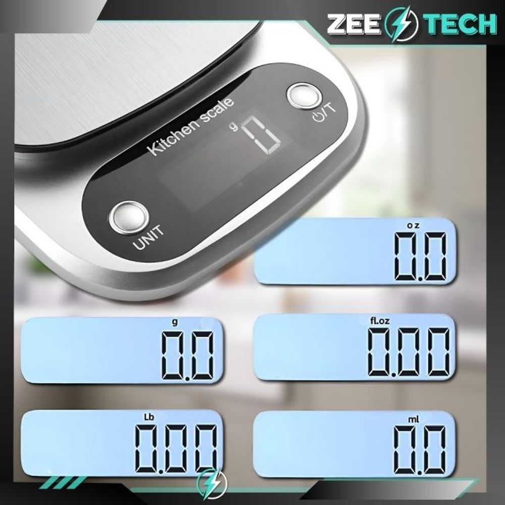 ELEKTRONISCHE PRÄZISIONSKÜCHENWAAGE 1 g | 5 kg TARA SCHMUCKWAAGE + BATTERIEN