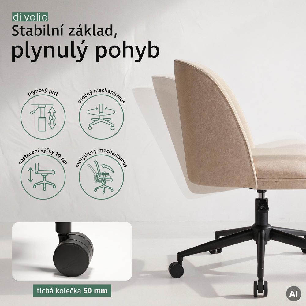 di volio kancelářská židle FANO béžová
