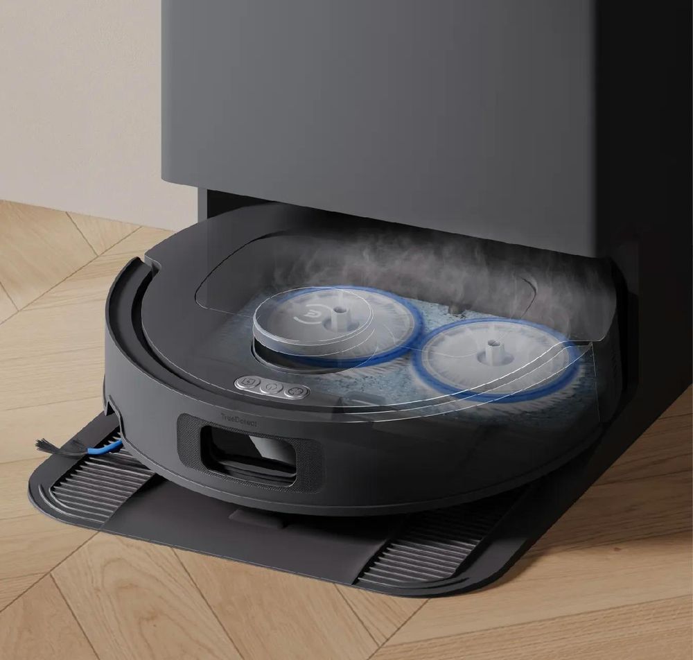 ECOVACS DEEBOT T30e Omni Staubsauger Roboter mit 1L Original-Reinigungsflüssigkeit, 25000Pa Saugroboter mit Wischfunktion Wischroboter Schwarz