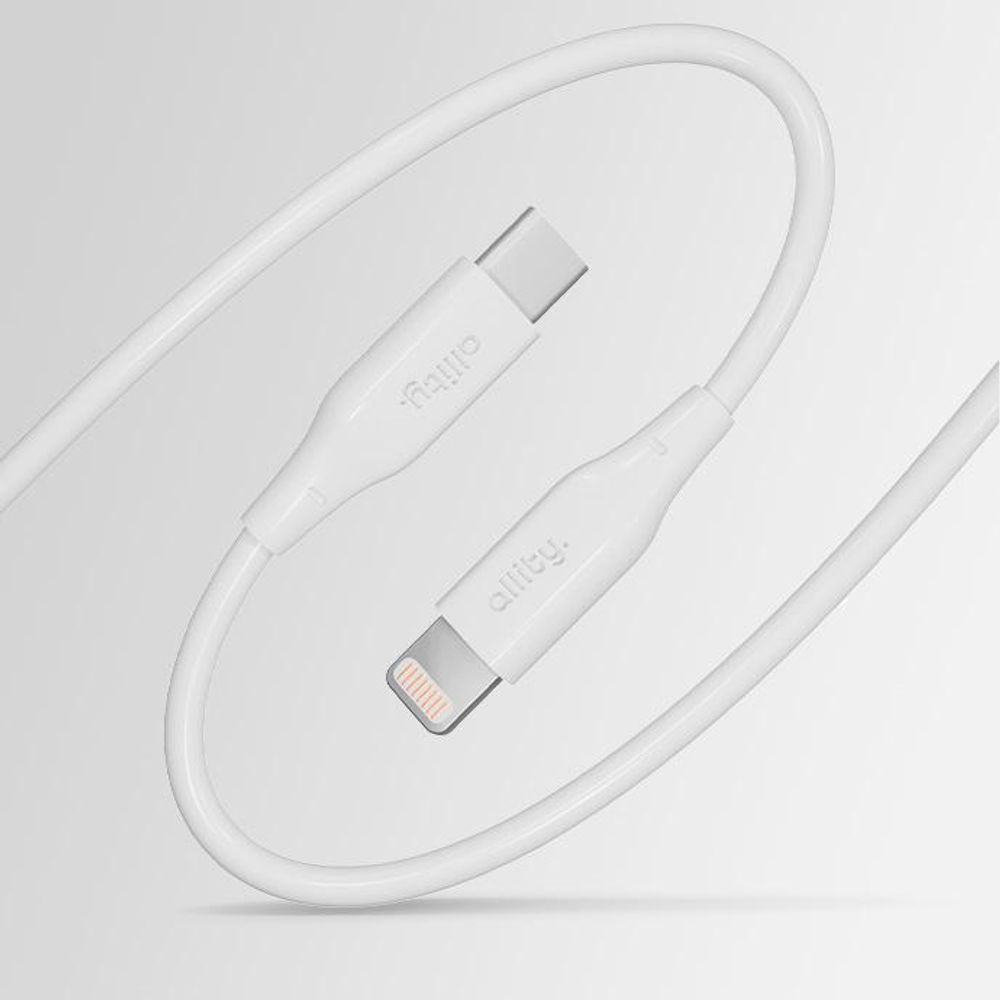 Allity USB-C Lightning Kabel 2m 27W leistungsstarke Datenübertragung schnelles Laden weiß