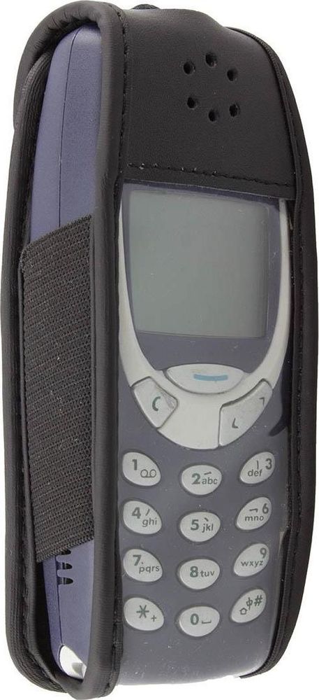 caseroxx Ledertasche mit Gürtelclip kompatibel mit Nokia 3310 / 3330 aus Echtleder, Tasche mit Gürtelclip und Sichtfenster