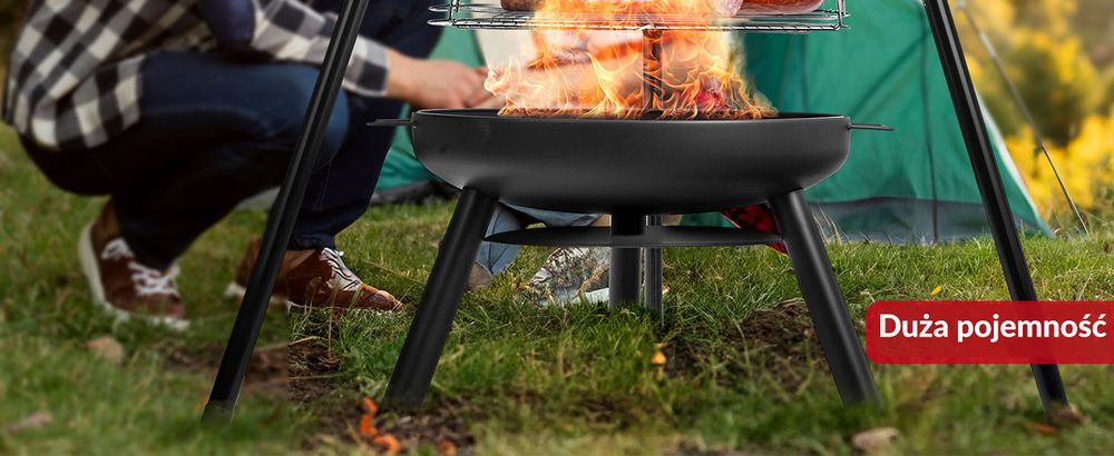 Palenisko ogrodowe grill ogrodowy LEHMANN MONTANA trójnóg ze stelażem ruszt 60 cm