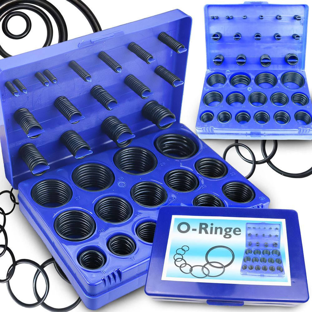 Dichtungsringe Set, O-Ring Sortiment 419-tlg, NBR Ø3-50 mm, O Ringe Dichtungsset, Gummi Dichtung Sortiment, Dichtring Retoo