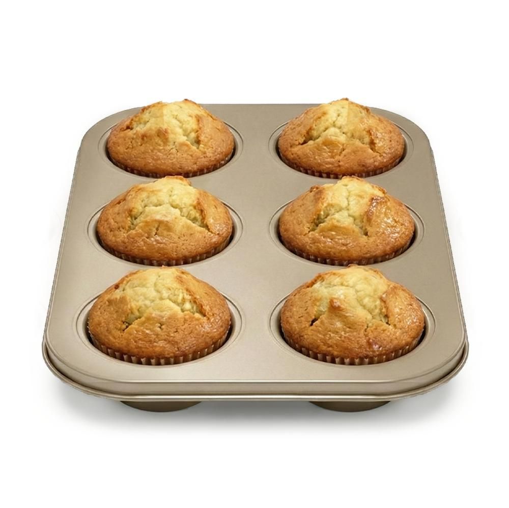 WELLHAUS Muffinform, 26.5x2.7x18.5 cm, 6 Stück, Gold