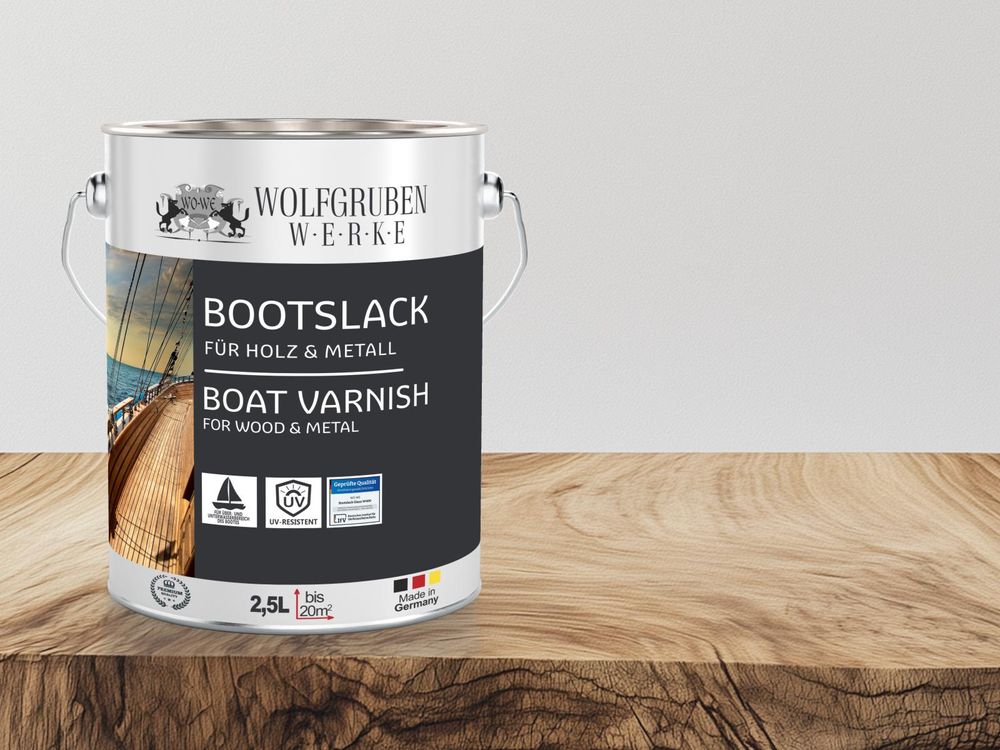 Bootslack W400 Parkettlack Schiffslack Holzlack Seidenglänzend für Holz Boot Schiff