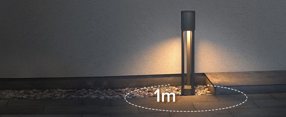 doporro Außenleuchte Wegeleuchten Außen, 10W LED Stehleuchte, 3000K Aussenleuchte Stehlampe, Außenpollerleuchte 70CM IP65 Sandgrau dunkel NeoForge