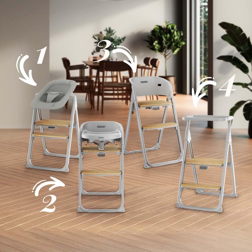 Neno Sapori Grey Multifunktionaler 4-in-1 Hochstuhl bis 110 kg