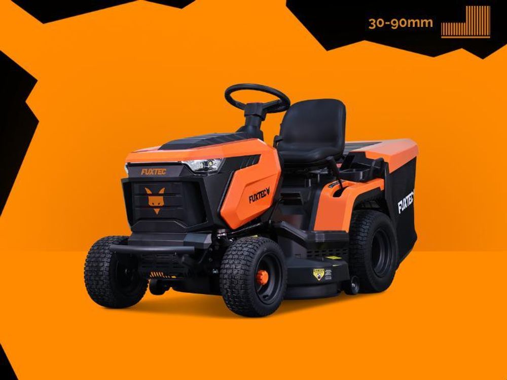 FUXTEC Rasentraktor FX-RMT92A | Aufsitzmäher mit 452ccm Motor | 92cm Schnittbreite | Hydrostat | 280L Fangkorb | 30-90mm Schnitthöhenverstellung