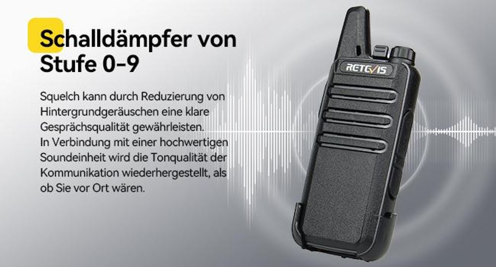 Retevis RT622 Walkie Talkie, 4er Mini Funkgeräte, PMR446 Lizenzfrei 16 CH, VOX Squelch Scan CTCSS/DCS, Funkgerät mit USB-Ladekabel, für Schule, Reisebüro, Supermarkt, Weingut