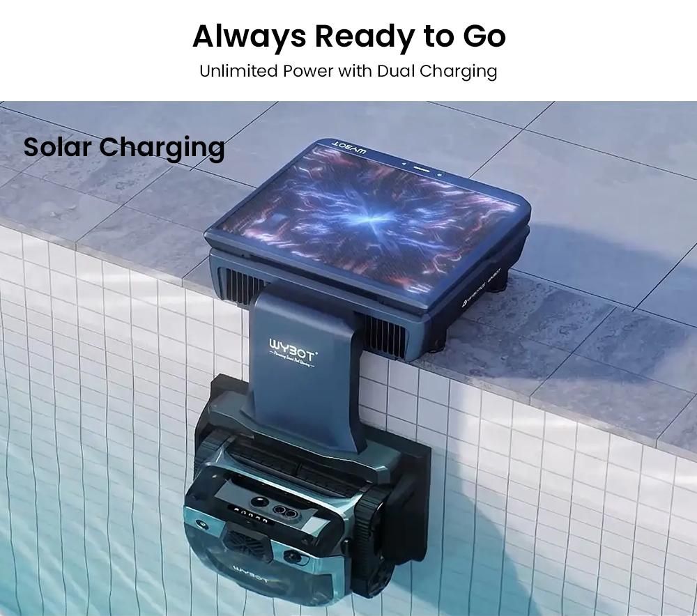 WYBOT S3 Poolroboter: 3D-Kartierung, KI-Vision, Solar/DC, 10L Self-Emptying, App-Steuerung
