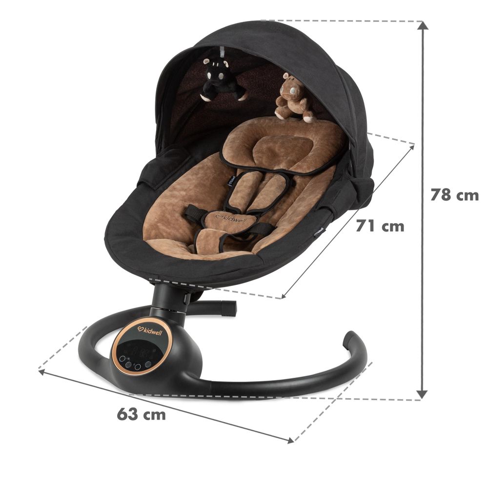 Elektrische 2-in-1-Schaukel, Bluetooth, REVE Schwarz-Gold