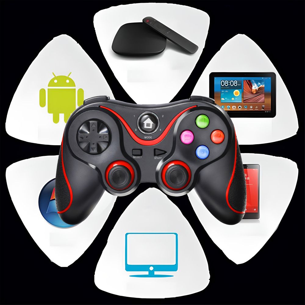 Gamepad mit Handy-Clip Kabellose Wireless Bluetooth Controller PS4 Xbox Android iOS Windows Mac Smartphone Tablet PC Phone Halter 400mAh Akku Retoo