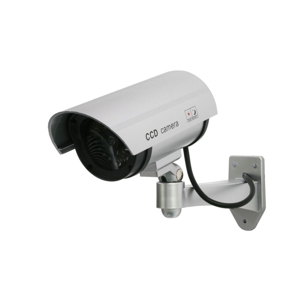 2x Kamera-Attrappe mit blinkender LED IR1100 S IR outdoor silber