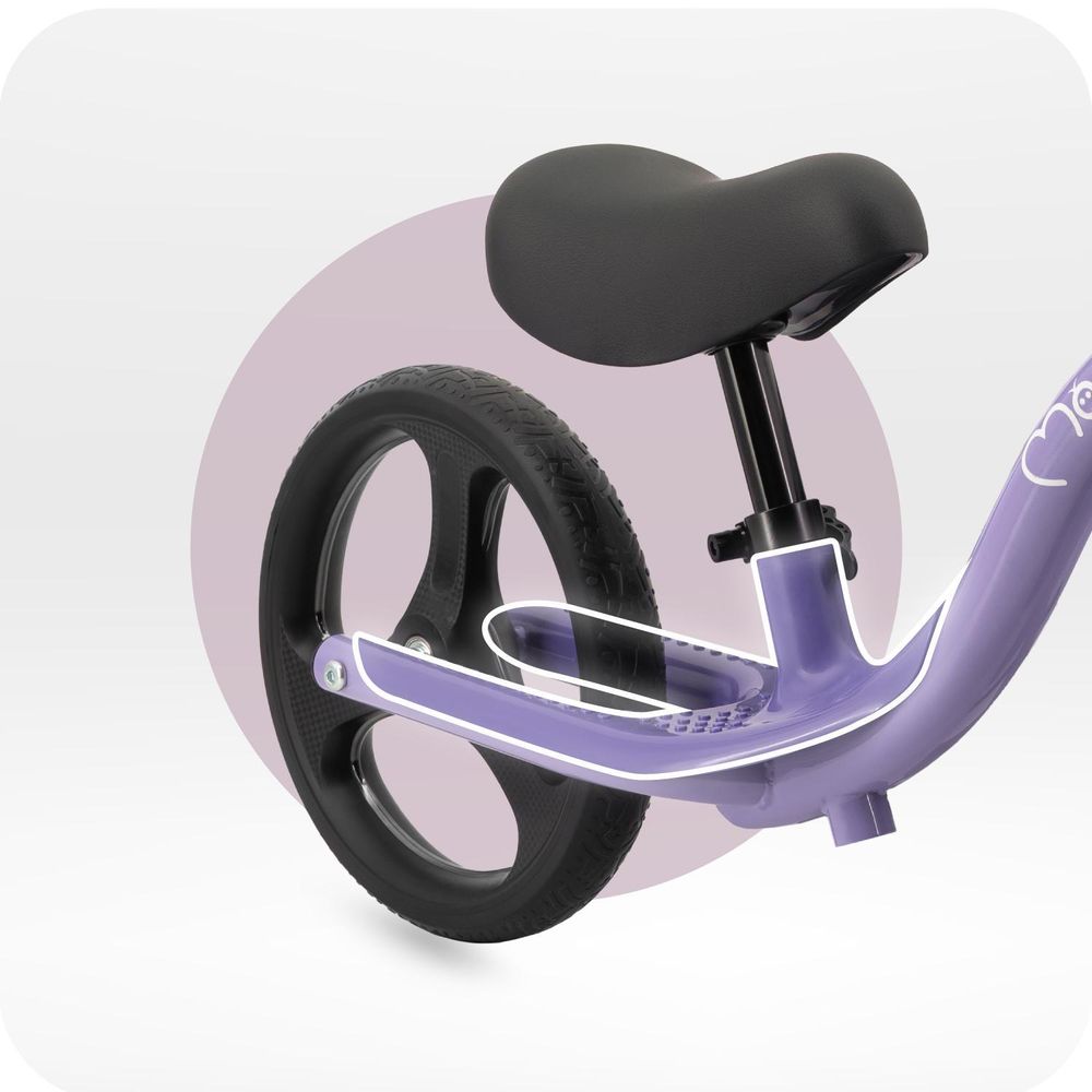 MoMi ISOKA Laufrad Kinder Fahrrad – Balance Bike - TPR-Räder mit LED, ab 2 Jahren bis 35 kg - Violett