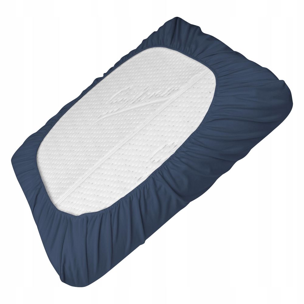 Kissenbezug für Nackenkissen - Universalgröße für orthopädisches Kissen und Gesundheitskissen - DUNKELBLAU Kissenbezüge aus Baumwolle - max 55x40 cm