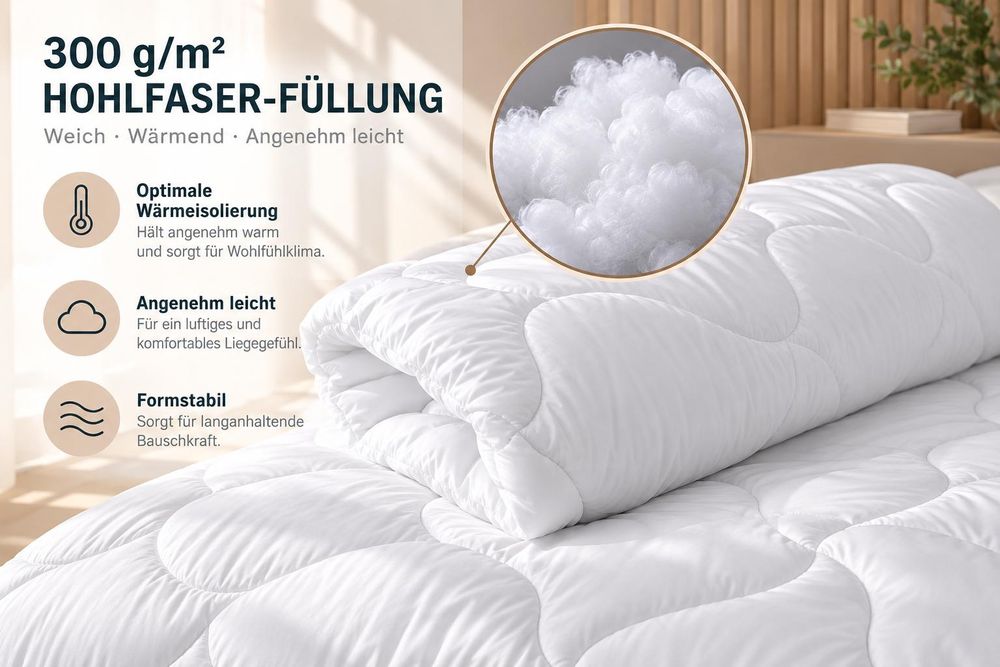 Livessa Bettdecke 200x200 cm Ganzjahresdecke Steppdecke ohne Bezug
