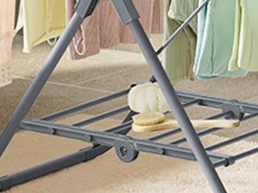 SONGMICS Wäscheständer klein, faltbare Standtrockner mit 2 Flügeln, Metall, 44 x 101 x 54 cm