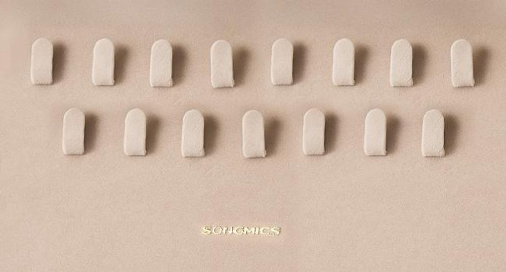 SONGMICS Schmuckkästchen, 2 Ebenen, Schmuckaufbewahrung, mit herausnehmbarem Schmucktablett, Griff, für Halsketten Ohrringe