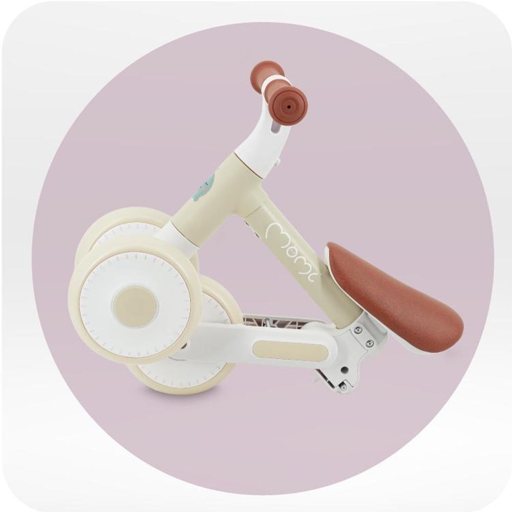 MoMi DEX Laufrad Kinder Fahrrad - Dreirad ohne Pedal, 1-3 Jahre, Klappbar - Beige