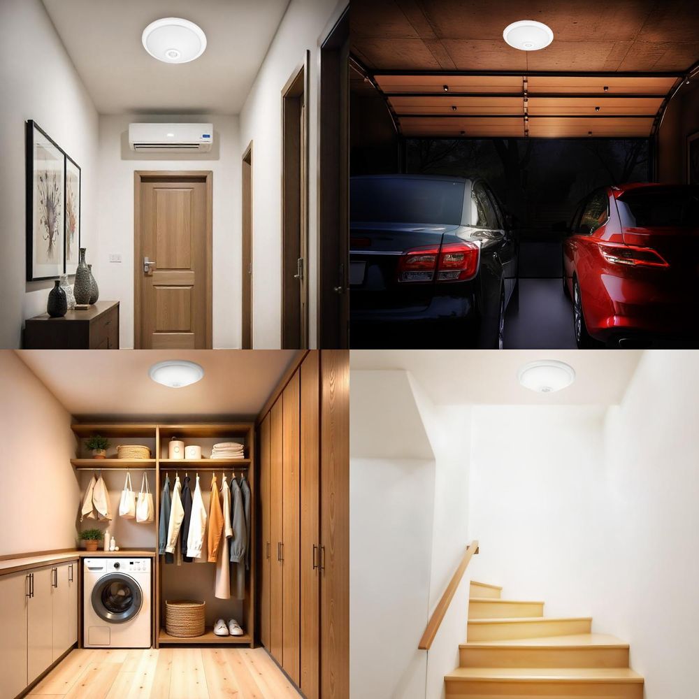Deckenleuchte mit Bewegungs- und Dämmerungssensor PIR Lampe Beleuchtung max40W E27
