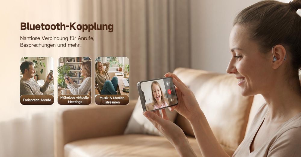 Retekess TE105 RIC Hörgerät mit Bluetooth und App-Unterstützung, IP68 wasserdicht, 84H, 5 Modi,für mittelgradigen bis hochgradigen Hörverlust Senioren