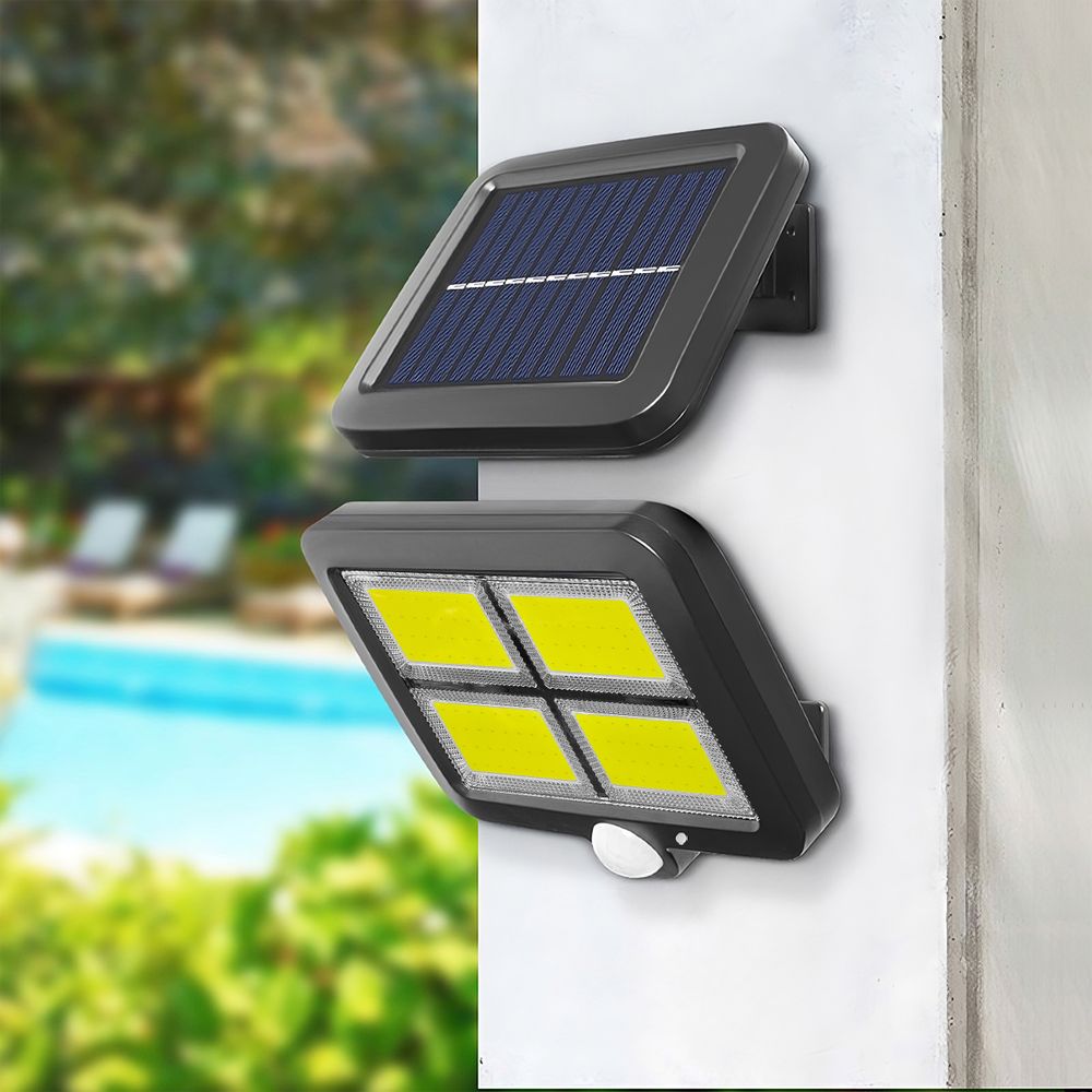Solarlampen für Außen mit Bewegungsmelder 128 LED Garten Solarleuchten Superhelle Wandleuchte Aussenleuchte Sensor Gartenleuchten Lampe Outdoor Retoo
