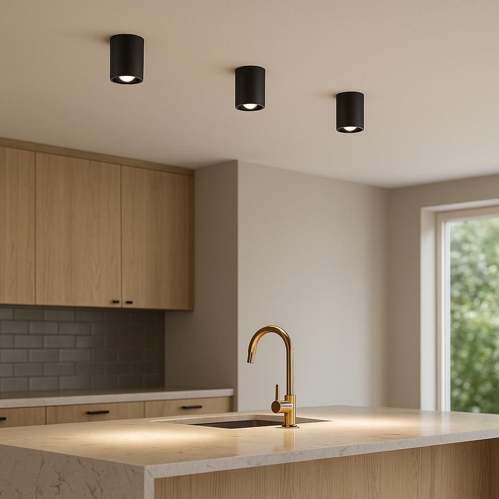 MasterLED Aufbaustrahler GU10 Deckenleuchte schwenkbar schwarz 85 mm innen