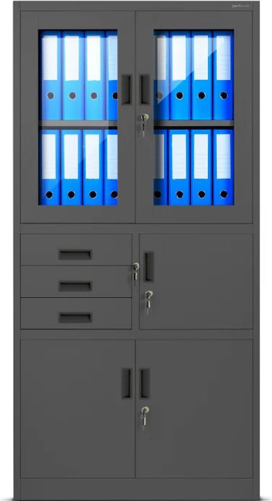 Aktenschrank Büroschrank Stahlschrank anthrazit  185x90x40