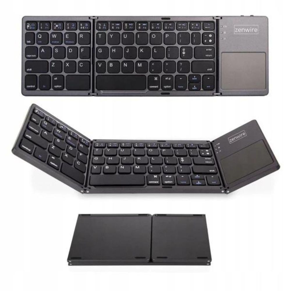 Bezdrátová klávesnice - Bluetooth 5.0 - skládací - přenosná - pro tablety - SLIM - tichá
