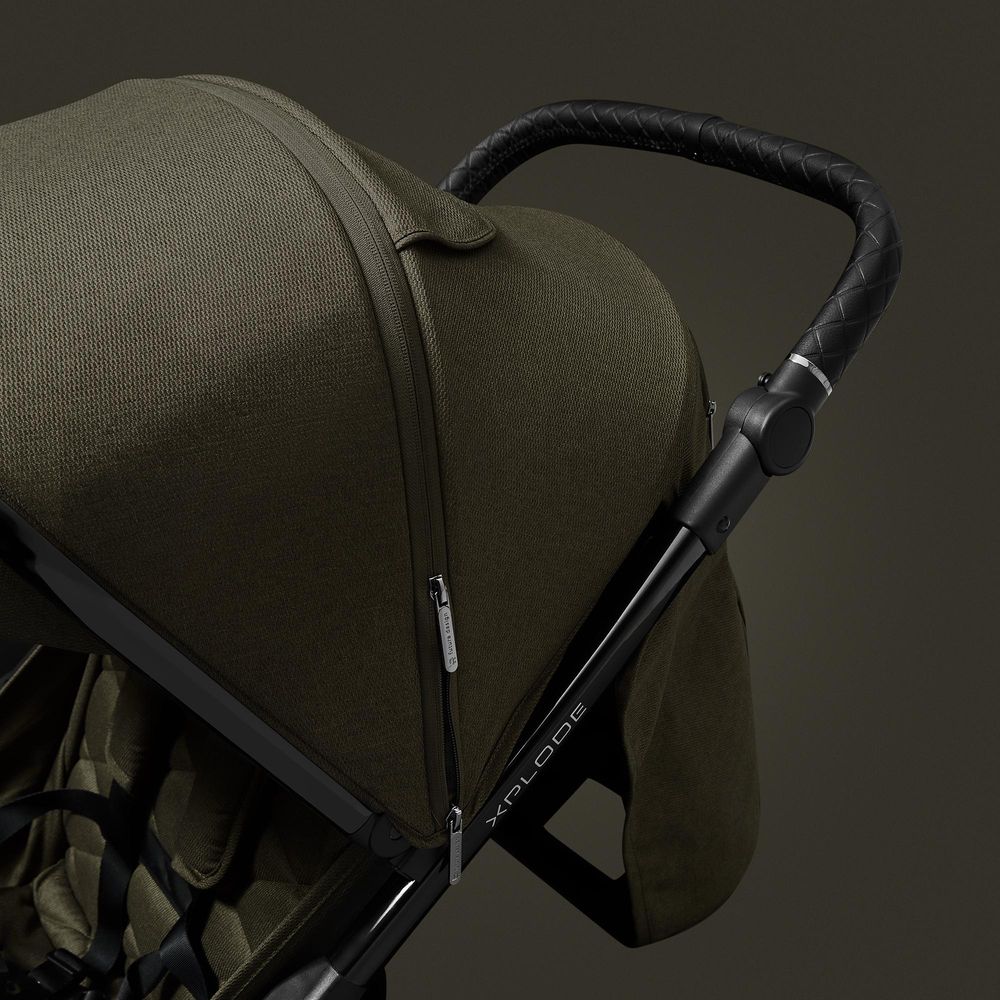 4Baby | Kinderwagen - Buggy Kinderwagen - Khaki - Luftreifen - UV50 Sonnenschutz - Magnetverschluss - mit Einhand-Faltung - bis zu 22 kg - Xplode Chrome