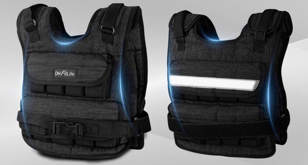 DH FitLife Giubbotto Zavorrato Regolabile 10 kg per Allenamento della Forza e Sviluppo Muscolare | Gilet Zavorrato da Corsa e Fitness per Donna e Uomo