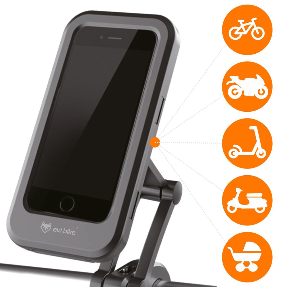 Wasserdichte Handyhalterung Fahrrad & Motorrad IPX6, 360° drehbarer Universal Halter für 4-6.7 Zoll Smartphones, Stoßfest, EVI BIKE Secure360