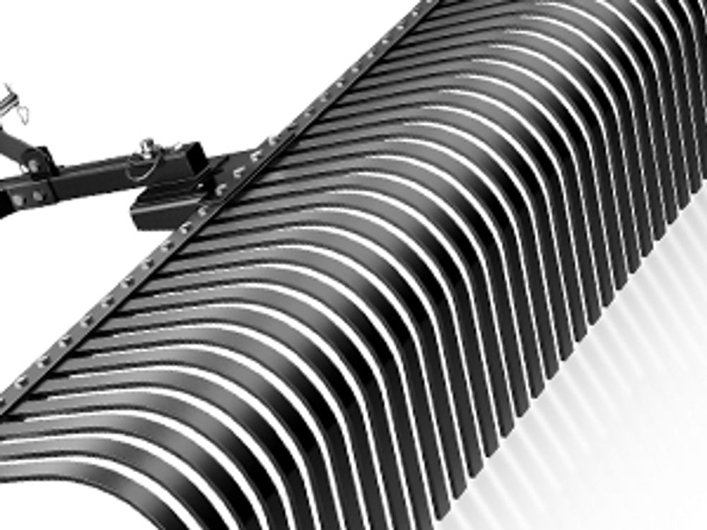 Wiltec Rasentraktor Heuharke mit 152 cm Arbeitsbreite, Heurechen mit 32 Harkenzinken, Rechen mit 3-Punkt-Aufstecksystem mit 360° Drehung