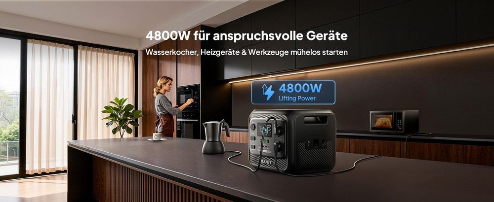 BLUETTI Elite 300 Stromgenerator mit 500W Solarpanel, 3014 Wh LiFePO4 Powerstation mit 2400W AC Ausgängen, 3kWh Backup für Zuhause,Notfall & Wohnmobil