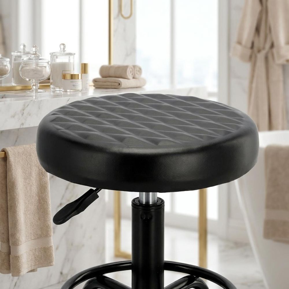Kosmetik- und Friseurhocker Sattelhocker Drehstuhl SPA mobil schwarz