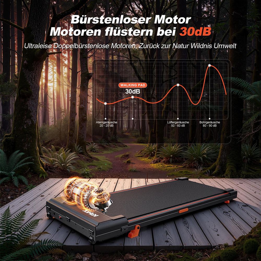 Kehot Walking Pad Laufband 9% Steigung bürstenloser Motor LED Display für Zuhause