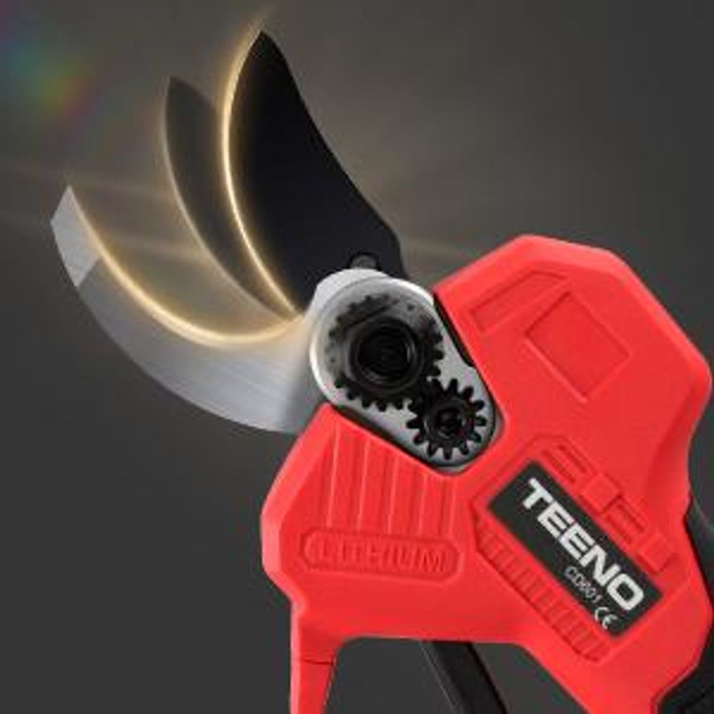 TEENO Elektrische Baumschere 21V, Professionelle Gartenschere MAX 25 mm Schnittdurchmesser, 2000mAh, Schere Astschneider Rosenschere Kabellos
