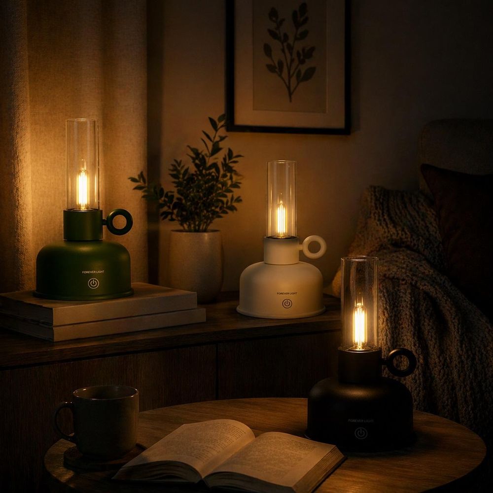 Forever Light Vintage FLR-04 Flaschengrüne LED-Öllampe