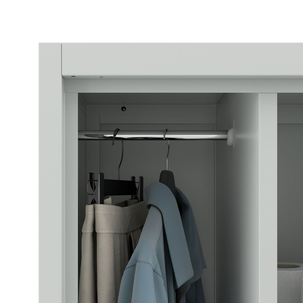 Putzmittelschrank Besenchrank Metallschrank Spind 2 Abteile 185x50x50 cm Grau