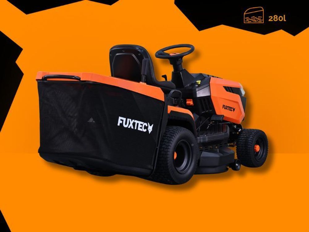 FUXTEC Rasentraktor FX-RMT92A | Aufsitzmäher mit 452ccm Motor | 92cm Schnittbreite | Hydrostat | 280L Fangkorb | 30-90mm Schnitthöhenverstellung