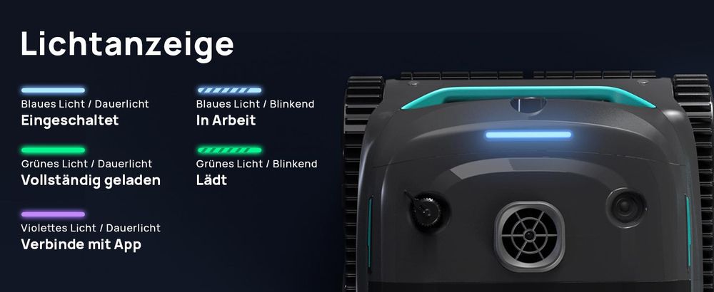 Wybot C2V, Roboter-Pool-Reiniger, Pool, Schwarz, Grün, Boden, Wand, Wasserlinie, Oberirdischer Pool/eingelassener Pool, 180 µm