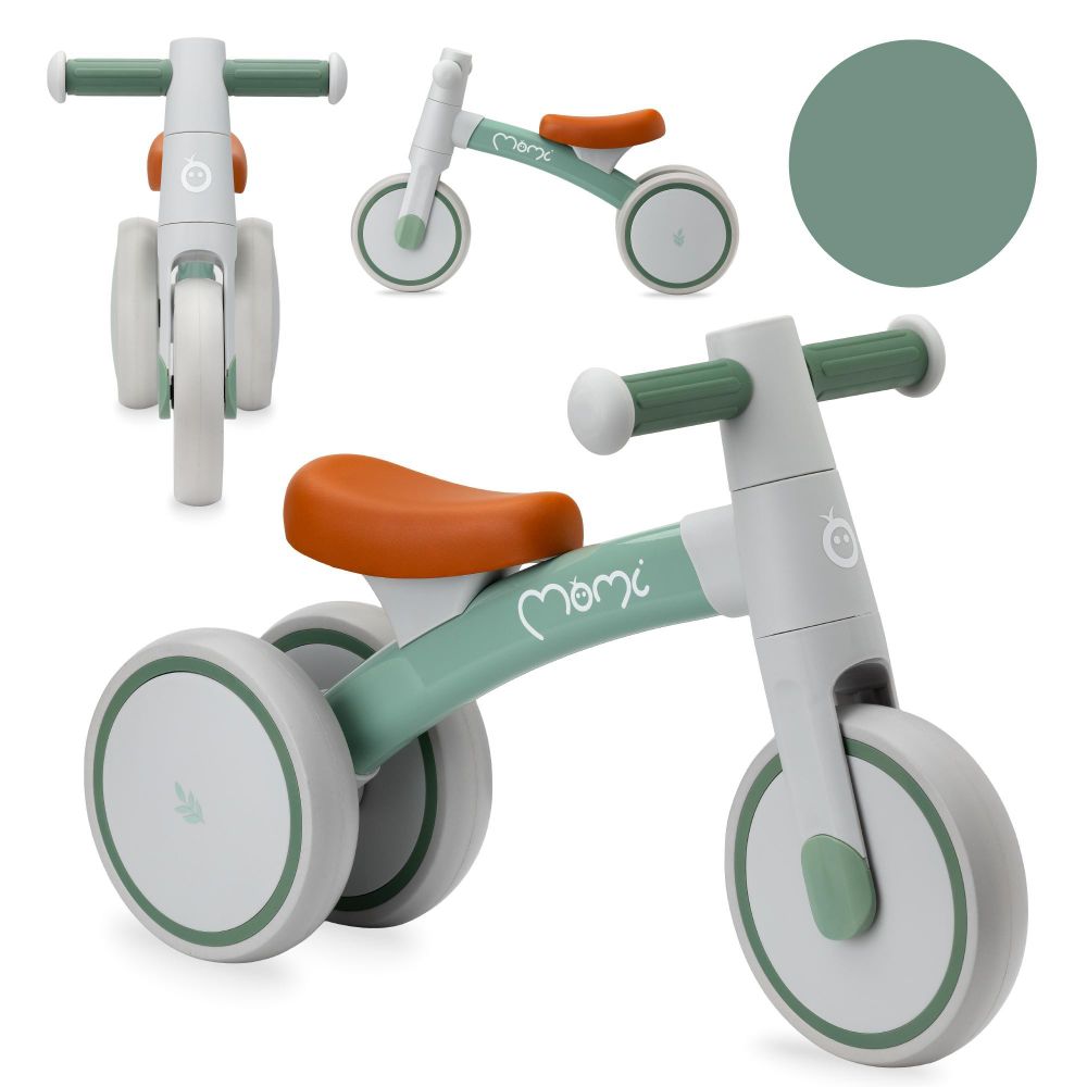 MoMi TEDI Laufrad Kinder Fahrrad - Leicht 1.35 KG, Dreirad ohne Pedal, 1-3 Jahre - Grün
