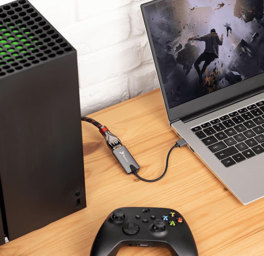 REAGLE Videoaufnahmekarte HDMI zu USB 3.2 4K Grabber Audio Video Streaming Game Capture Card Device Recorder für Spieleaufzeichnung, TV, PS5, XBOX X S