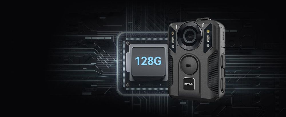 Retevis RT79 Körper Kamera, 128G Body Camera mit GPS, 2K/4K, Typ-C, Auto Saugnapf, Tragbarer Bodycam Körperkamera, Polizeirekorder, Fahrtenschreiber