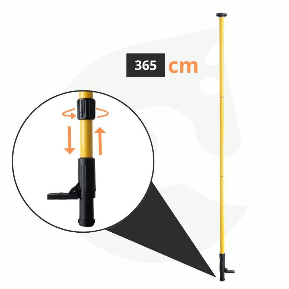 Hikey Laser Teleskopstange 3,65m, für Rotationslaser und Kreuzlinienlaser, Lasermontagestange, Kompatibel mit 1/4" und 5/8", Laser-Wasserwaage